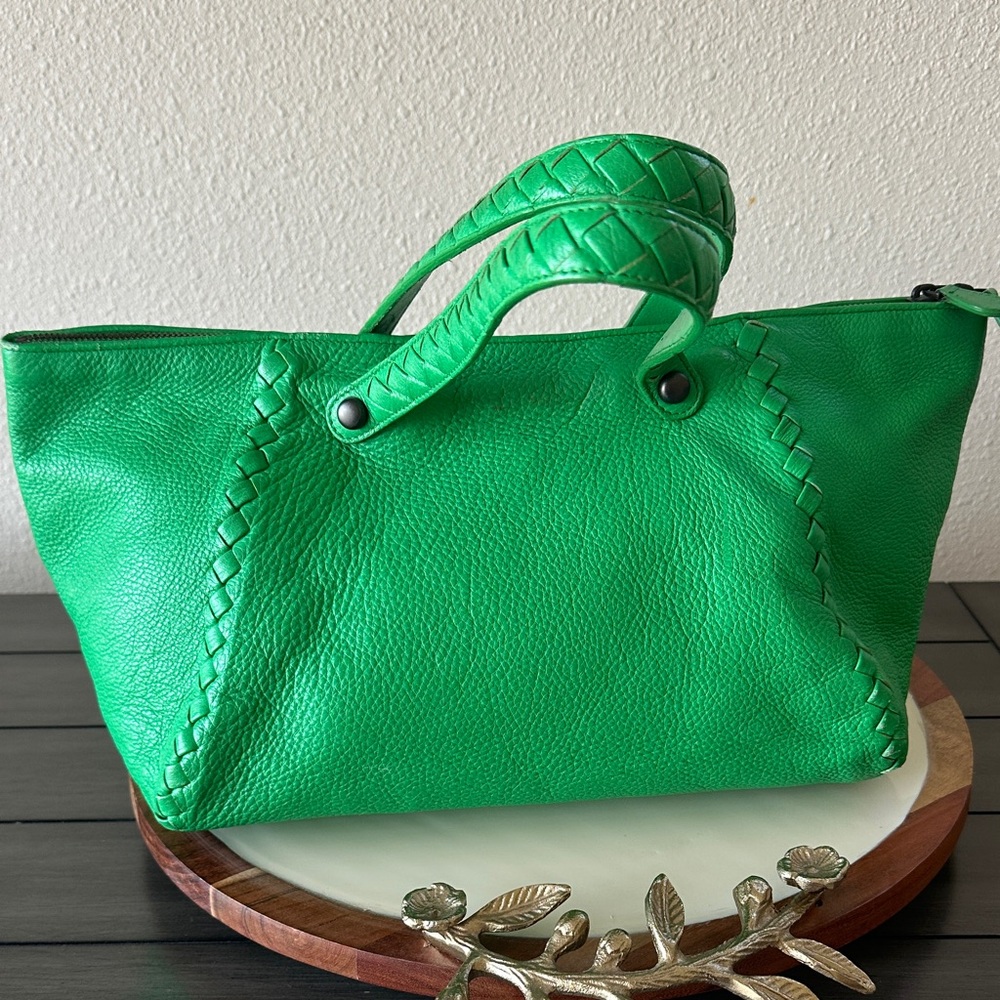 Bottega Veneta Green Leather Bag